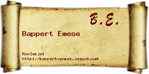 Bappert Emese névjegykártya